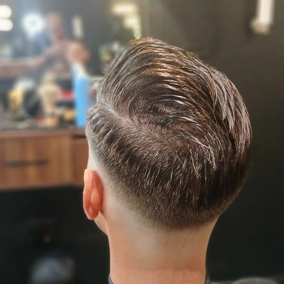 Classic pompadour from above