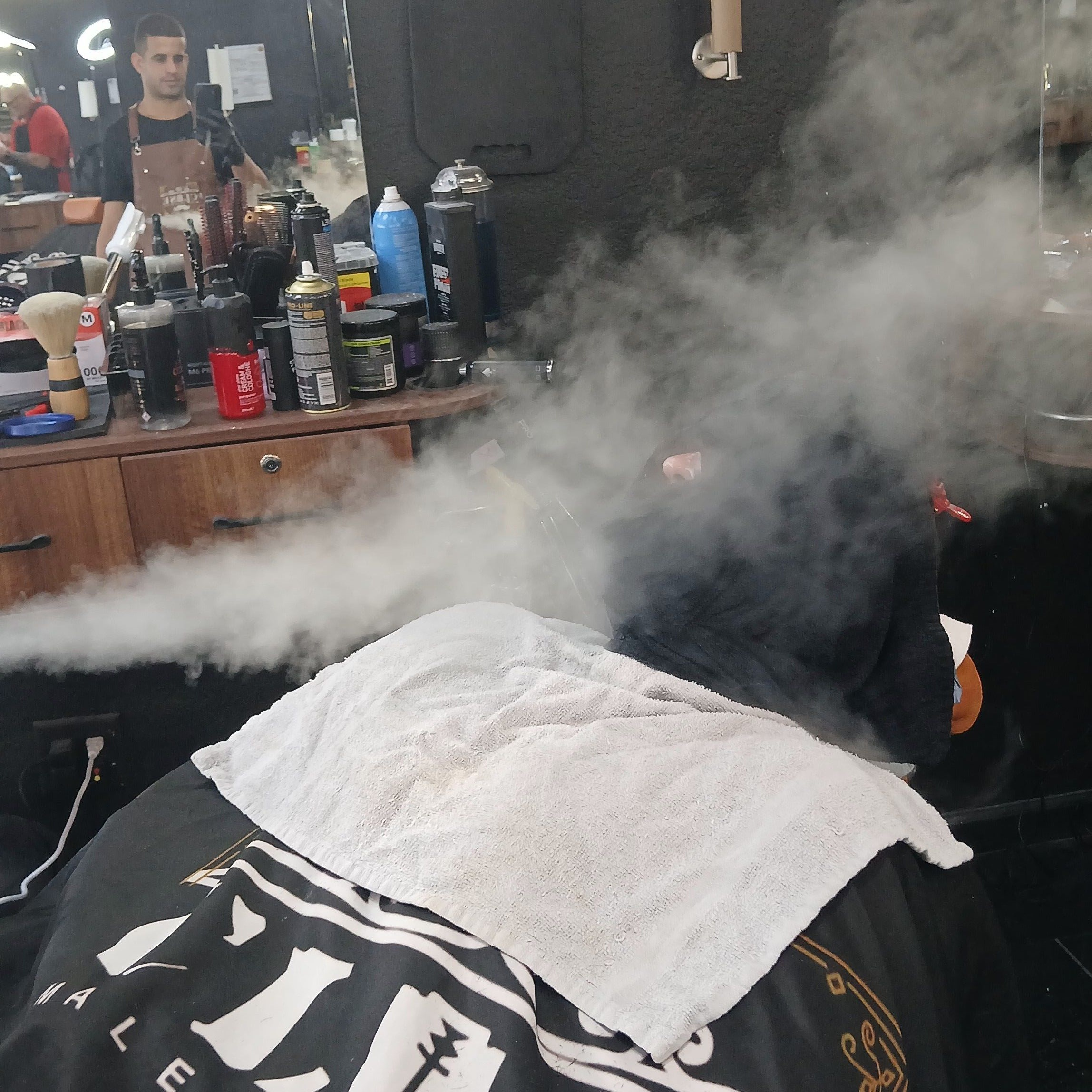 The hot-towel ritual at Barber Lounge